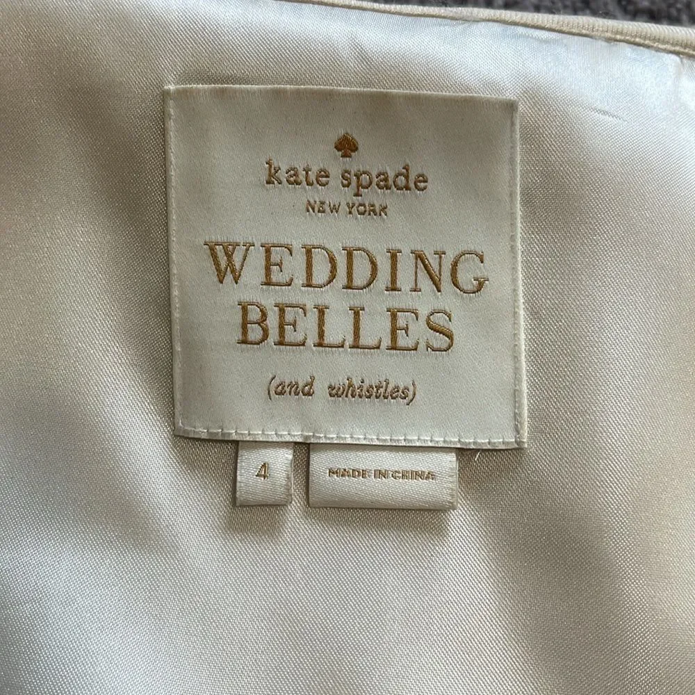 kate spade Wedding Belles Aubrey Wrap Ruffle Silk Dress 4